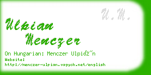 ulpian menczer business card
